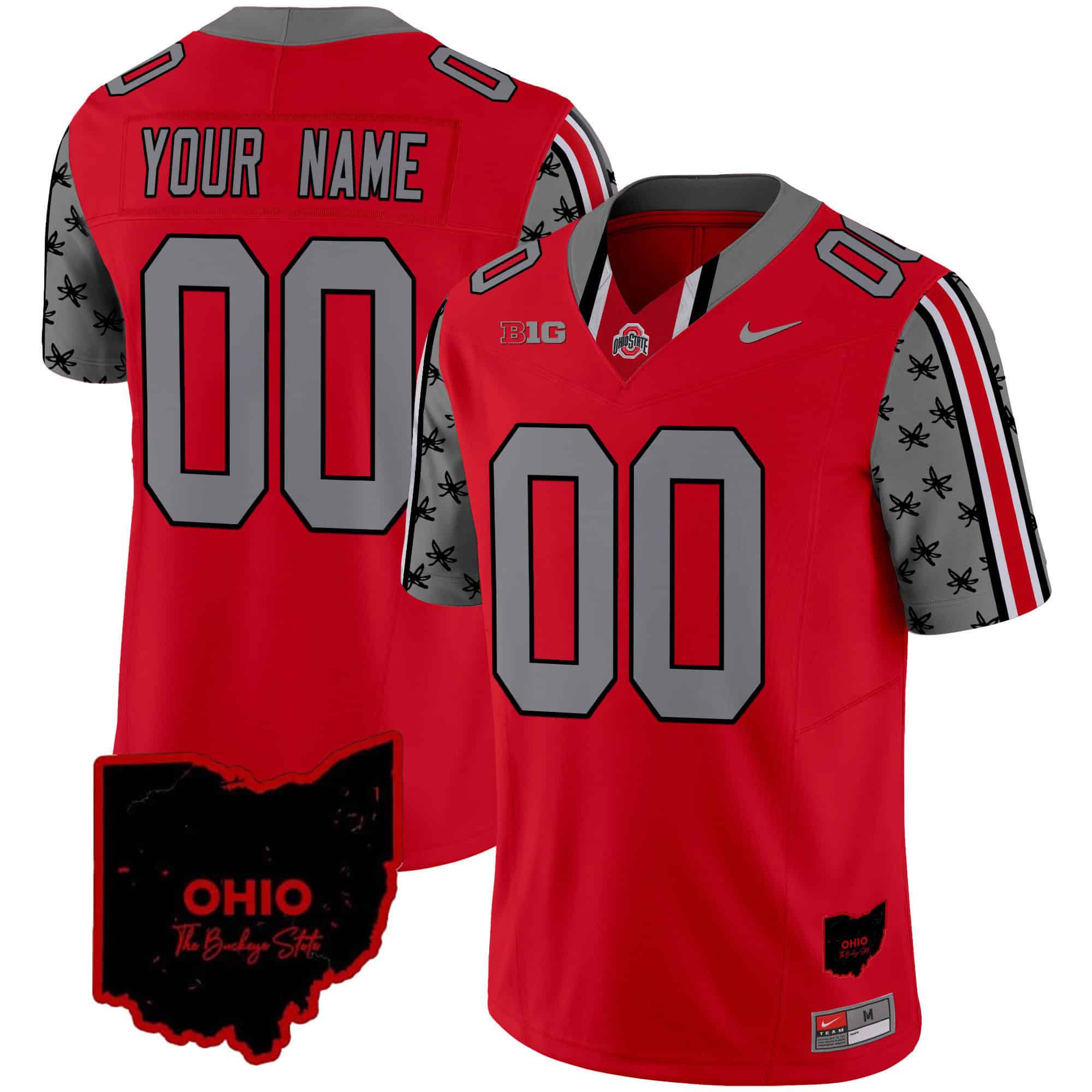 Men Ohio State Buckeyes Red 2024 Nike Home Patch Vapor Limited Custom NCAA Jersey->customized nfl jersey->Custom Jersey
